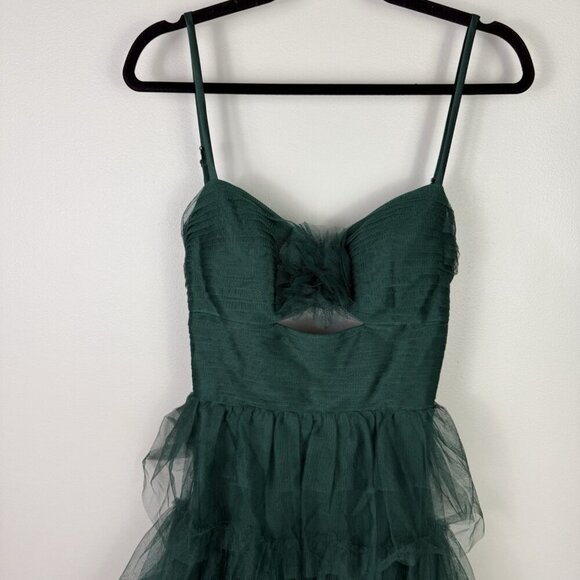 Blondie Nites Prom Dress Women's Dark Green Ruffled Juniors A-Line Maxi Sz 7 - Picture 5 of 11